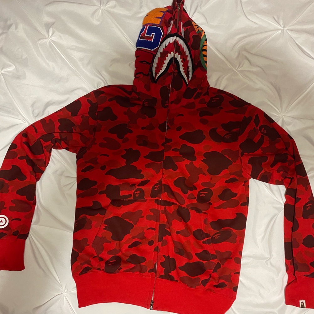 Bathing ape (Bape) jacket, red, size large